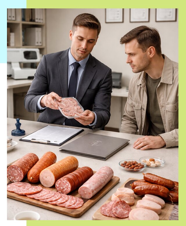 Сертификация колбасных изделий в Минеральных Воде от 7769 р. | Алешин-Мнр